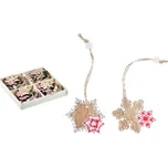 set 24ks hvězda dřevo 4cm s korálkem 8885818 UNIPAP