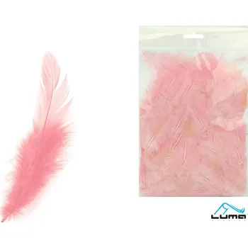 Peří dekorativní barevné 10 g - růžové
