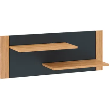 Obývací stěna Police U, dub craft zlatý / grafit šedá, FIDEL