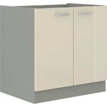 Kuchyňská linka Skříňka dolní dřezová, krém vysoký lesk, PRADO 80 ZL 2F BB