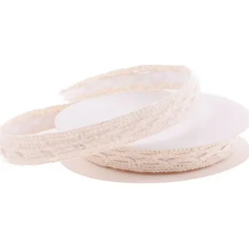 Stuha Samolepící krajka krémová, 13mm/2m