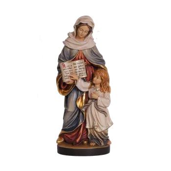 Vánoční dekorace Ornatis Svatá Anna Provedení: Přírodní bez malování, Velikost stojících figur dospělých postav: 12 cm Dřevěná vyřezávaná ručně malovaná soška Svatá Anna