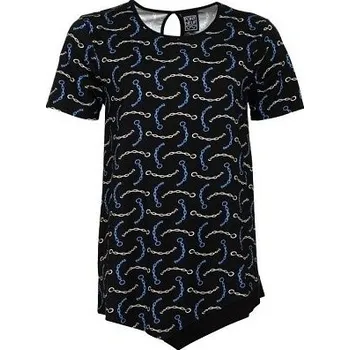 Dámská tunika Dámská halenka černá s modro - bílým potiskem Point Neuf ODE-V8537 - 4XL