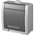 ATLAS IP55 Zásuvka 2P+PE s ochr. kolíkem, šedá