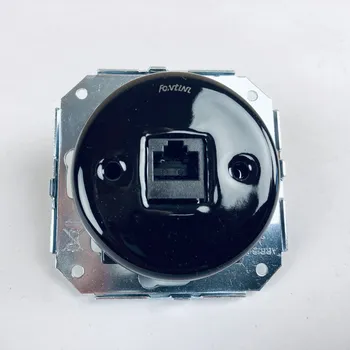 vypínač FONTINI by Font Barcelona Porcelánová zásuvka Garby Colonial jednoduchá datová Barva: černá 31 707 27 2