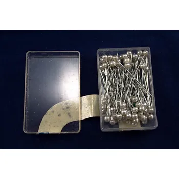 Špendlíky s perleťovou plastovou hlavičkou - 100 ks - délka 4 cm