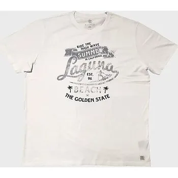 Pánské tričko Pánské tričko SUMMER Kitaro bílé s potiskem krátký rukáv 3XL - 8XL KITARO ODE-KIT-201194-600 - 4XL