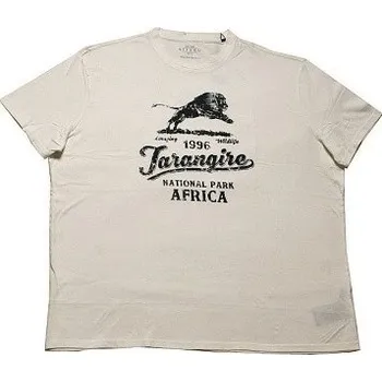 Pánské tričko Pánské tričko KITARO s tiskem 4XL - 8XL krátký rukáv barva šampaň KITARO ODE-KIT-191171-610 - 4XL