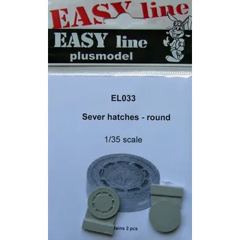 Plastikový model Plusmodel 1/35 Sewer hatches - round (2 pcs.) EASY LINE