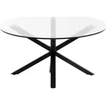 Skleněný konferenční stolek Kave Home Argo 82 cm s černou kovovou podnoží
