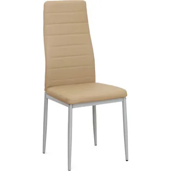 Jídelní židle Židle, ekokůže béžová / kov stříbrná, COLETA NOVA