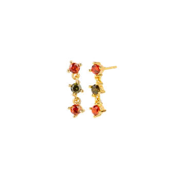 Náušnice ALEYOLÉ Pozlacené náušnice Red Lily gold