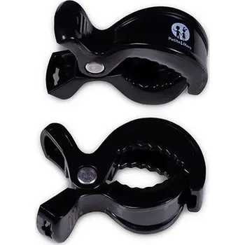 Držák na kočárek Petite&Mars Kočárkový kolíček černý - 2ks