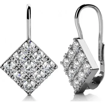 Šperk Couple, Zajímavé náušnice Mia, bílé zlato se zirkony, 585-68-3-0594.1B00.0.00.001.08