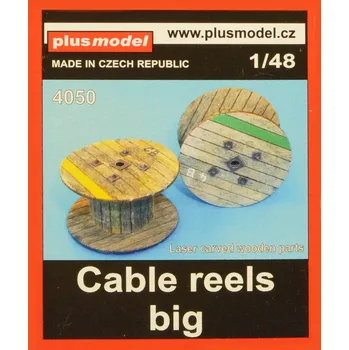 Plastikový model Plusmodel 1/48 Cable reels - big (laser carved wood)