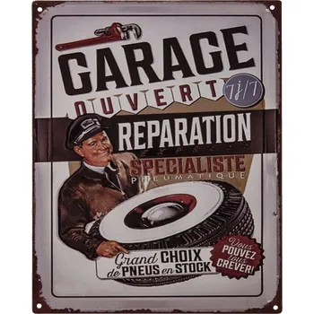 Plechová cedule Nástěnná kovová cedule Garage Reparation - 25*20 cm