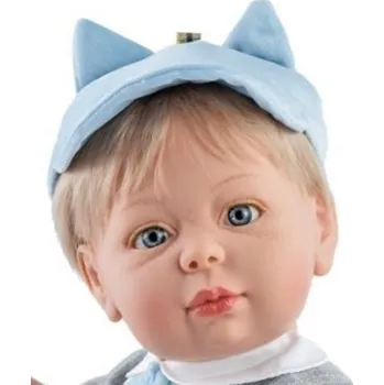 Panenka Realistická panenka Leo ve školní uniformě firmy Marina & Pau (Leo School - 45 cm)