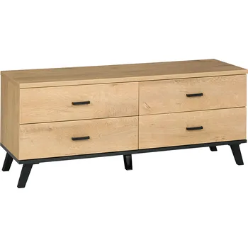 Televizní stolek RTV stolek, dub lefkas/černá, SIRAN TYP 7