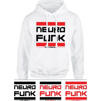 Pánská mikina Pánská mikina s kapucí NEUROFUNK Stripes Velikost: XXL, Barva: Bílá