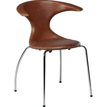 Jídelní židle ​​​​​Dan-Form Hnědá kožená jídelní židle DAN-FORM Flair s chromovanou podnoží