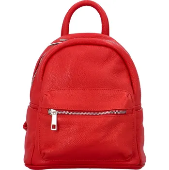 Kabelka Dámský kožený batůžek červený - ItalY Fellas červená