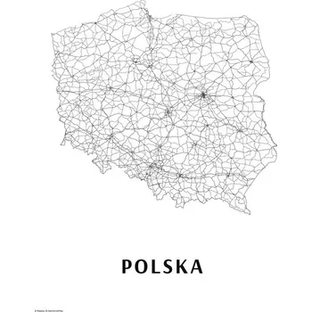 Plakát Plakát, Obraz - Polsko black & white