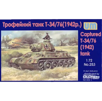Plastikový model Unimodel 1/72 T-34/76 WWII captured tank (1942)