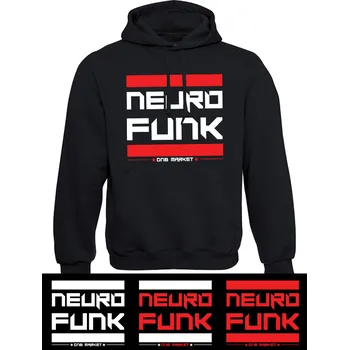 Pánská mikina Pánská mikina s kapucí NEUROFUNK Stripes Velikost: XL, Barva: Černá