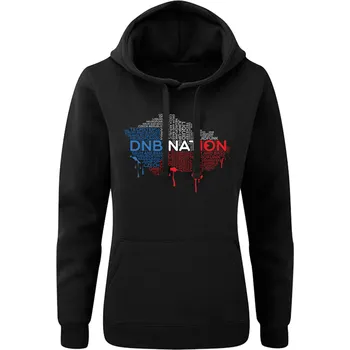 Dámská mikina Dámská mikina s kapucí DNB Nation Velikost: XS, Barva: Černá
