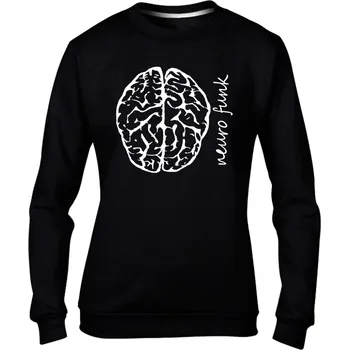 Dámská mikina DNBMARKET.CZ Dámská mikina bez kapuce Neuro Brain černá / bílá Velikost: XS, Barva: Černá