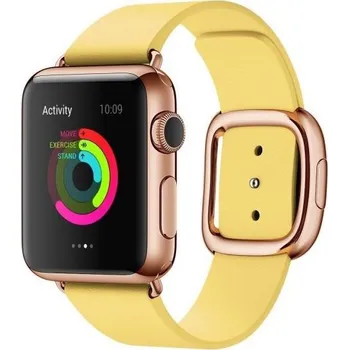 Řemínek na hodinky Elegantní řemínek s přezkou pro Apple Watch Ultra 49mm / 46mm / 45mm / 44mm / 42mm - žlutý