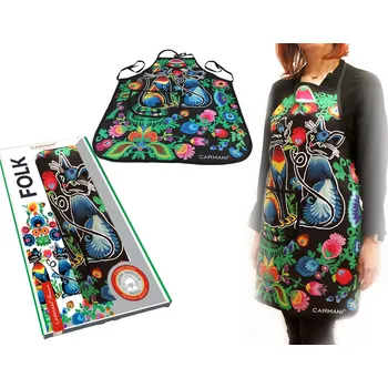 Kuchyňská zástěra Carmani® Carmani - Kuchyňská zástěra Folk a kočky v dárkové krabičce - 77*59 cm