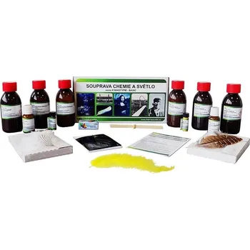 Přírodní věda Souprava Chemie a světlo pro pokusy v ZŠ a SŠ, Kyanotypie, Typ: Basic, Popis: Pro pokusy s fotochemickým modrotiskem, vytvoření až 1000 kyanotypů A4
