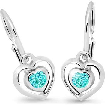 Náušnice Cutie Jewellery Dětské náušnice z bílého zlata C2752B-Zeleno modrá