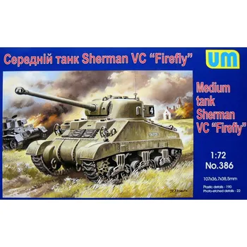 Plastikový model Unimodel 1/72 Medium tank Sherman 'Firefly'