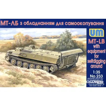 Plastikový model Unimodel 1/35 MT-LB with equipment for selfdigging around