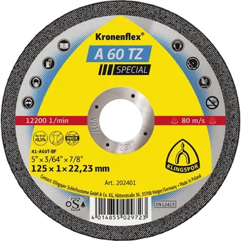Řezný kotouč Řezný kotouč kronenflex, a 60 tz special, rovný, 115x1x22,23, pro ruční řezání