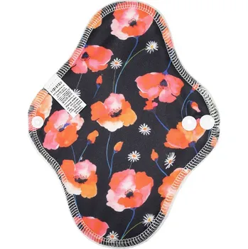 Breberky BIO Slipová vložka (PUL) - Sedmikrásky v makovém poli & přírodní bambusovo-biobavlněné froté