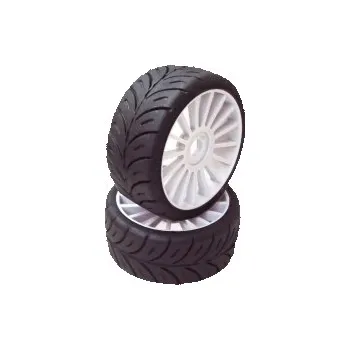 RC vybavení 1/8 GT Sport gumy SOFT nalepené gumy, bílé disky, 2ks.