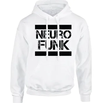 Pánská mikina Pánská mikina s kapucí NEUROFUNK Old Stripes Velikost: XXL, Barva: Bílá - Design 3