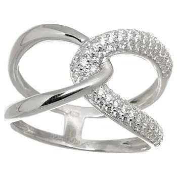 Prsten Luxusní dámský stříbrný prsten s čirými zirkony SVLR0265XH2BI