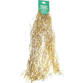 Vánoce Lameta - třepení vánoční zlato (žluté)-stříbrné,hliníkové 50cm