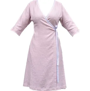 Dámské šaty Snový svět Lněné šaty zavinovací Hana - starorůžové Rozměr oblečení: vel. 40