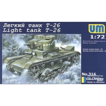 Plastikový model Unimodel 1/72 T-26 Light Tank