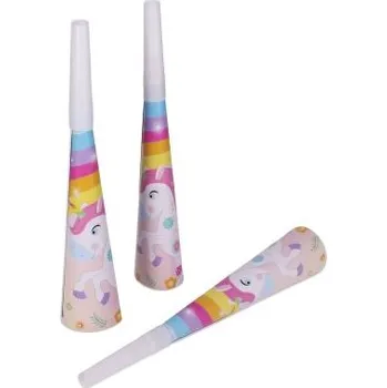 Party dekorace Párty trumpetky Jednorožec 6ks
