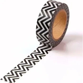 Washi páska - BLACK WAVE / 10m