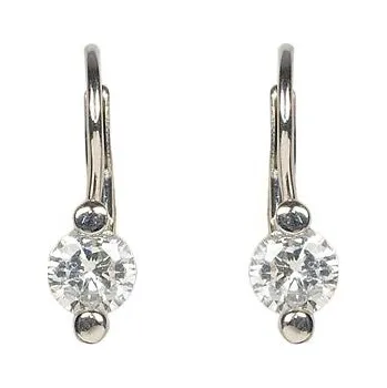 Náušnice Stříbrné náušnice s bílým zirkonem