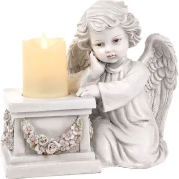 Vánoční světelná dekorace Autronic POA106 anděl z polyresinu s LED světlem