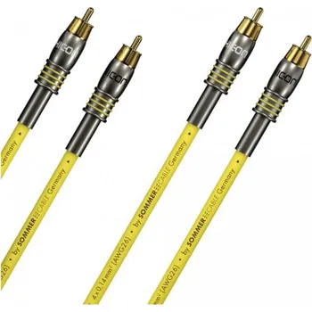 Audio kabel Sommer Cable HC Epilogue, Yellow, Pair 0,75 m (NF-Phono kabel Epilogue QuadCore HighEnd, 4 x 0,14 mm² | RCA / RCA, HICON)