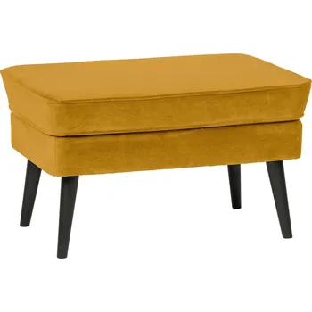 Taburet WOOOD Hořčicově žlutá sametová podnožka Sanba